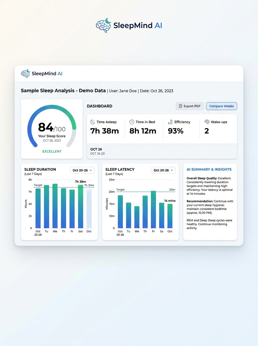 SleepMind AI | Personalized Sleep Analysis Report